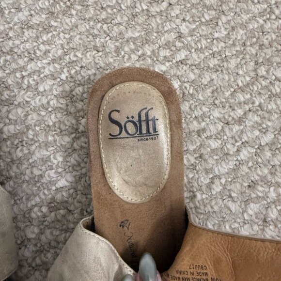 Sofft Wedge Sandals Size 10 Strappy Leather Comfort Shoes brown - Picture 5 of 12